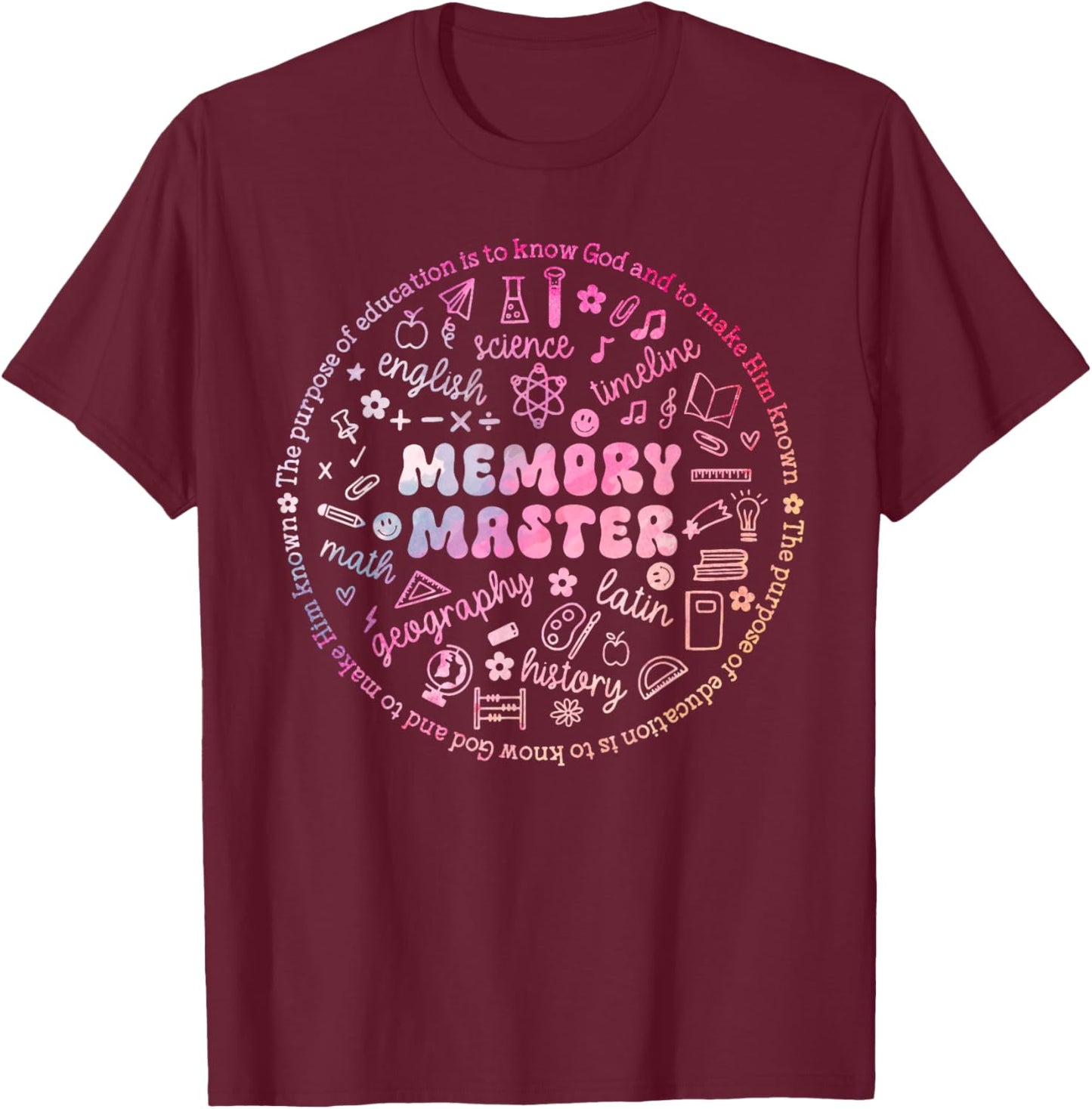Memory Master Classical Conversation Homeschool Mom T-Shirt - T-Shirt | Maroon