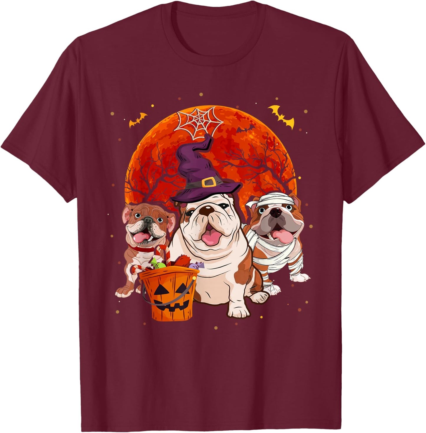 Funny English Bulldog Halloween Costume Dog Lover Gift T-Shirt - T-Shirt | Maroon