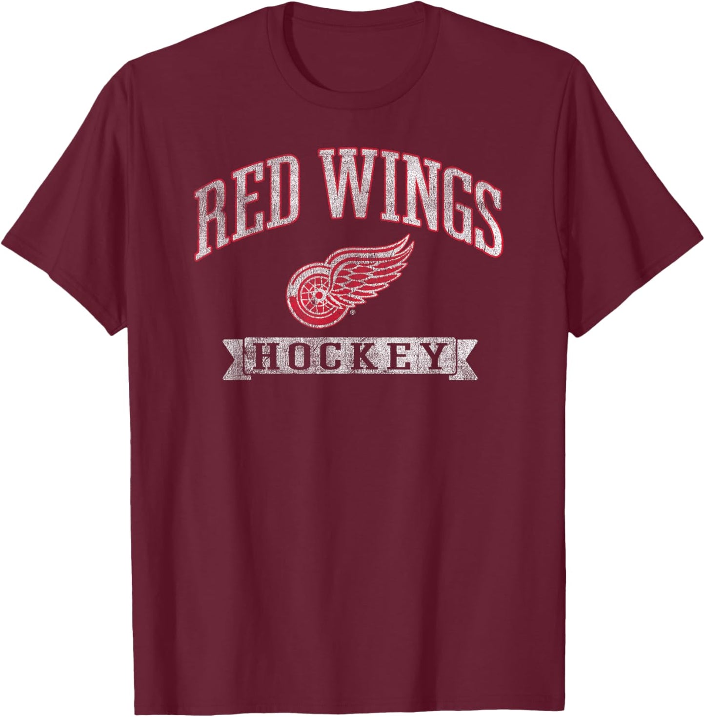 Detroit Red Wings Vintage Hockey Officially Licensed T-Shirt - T-Shirt | Maroon