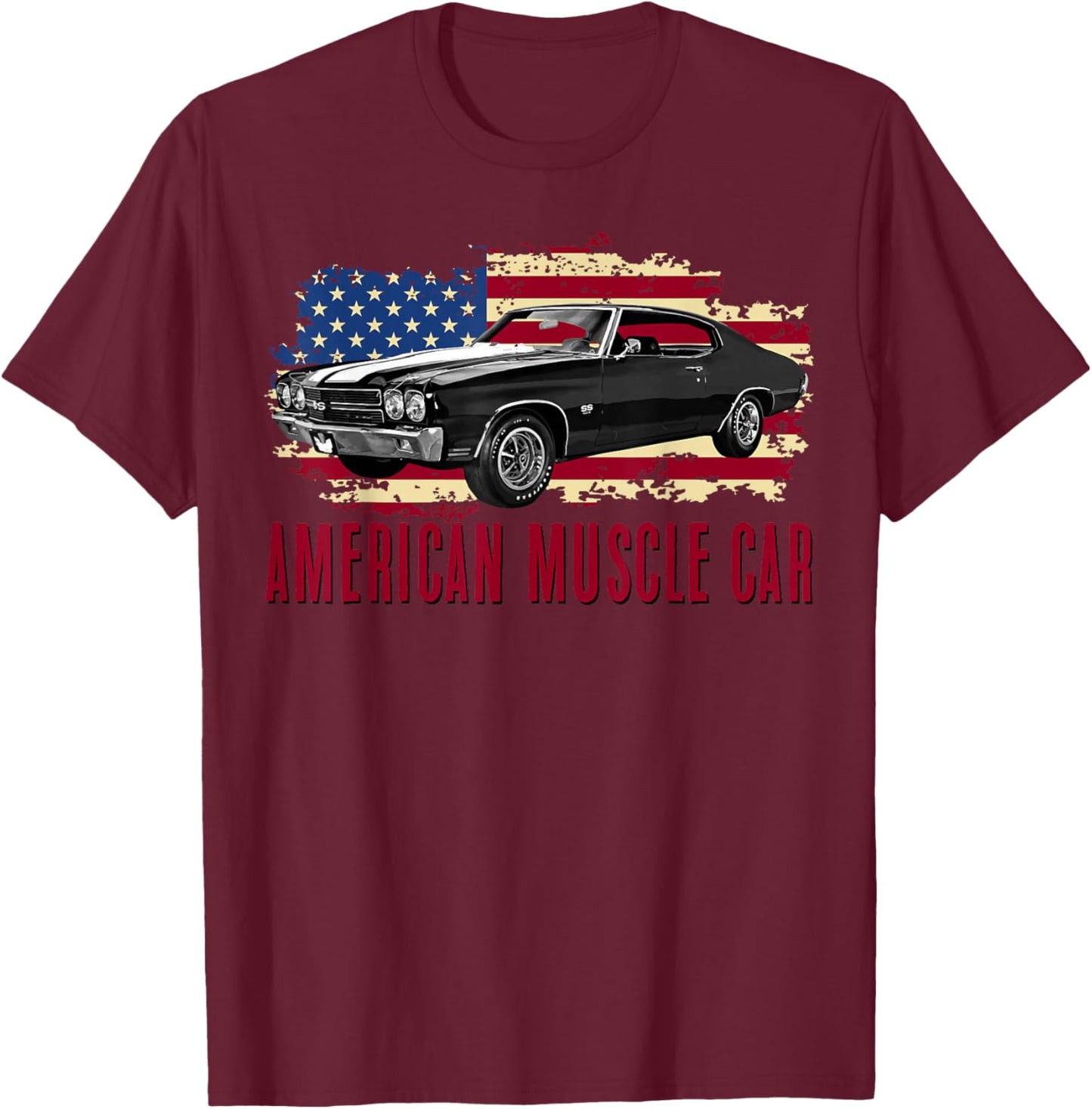 American Muscle Car Men Women Adults Teens Kids Boys Girls T-Shirt - T-Shirt | Maroon
