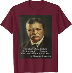 Theodore 'Teddy' Roosevelt Meme | Anti Trump Small T-Shirt - T-Shirt | Maroon