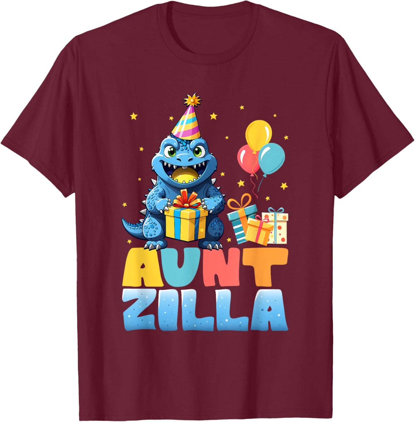 Auntzilla Funny Monster Kaiju Family Matching Birthday Women T-Shirt - T-Shirt | Maroon