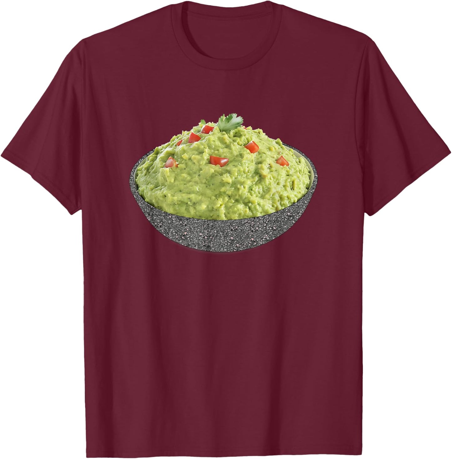 Holy Guacamole In Bowl Halloween Costume Funny Avocado Pun T-Shirt - T-Shirt | Maroon