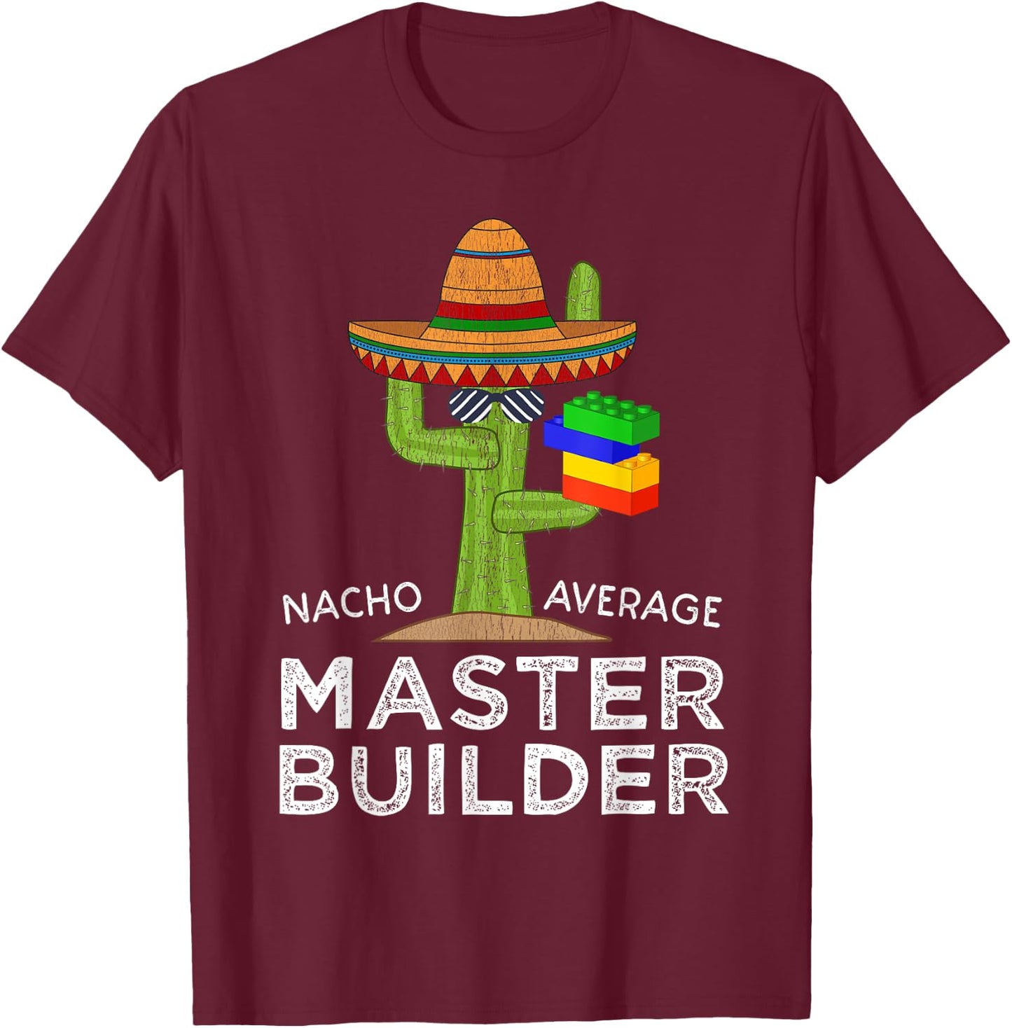 Fun Cute Building Blocks Lover Saying | Funny Master Builder T-Shirt - T-Shirt | Maroon