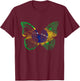 Brazil Butterfly Brasilian Hope Brazil Flag Brazilian Roots T-Shirt - T-Shirt | Maroon