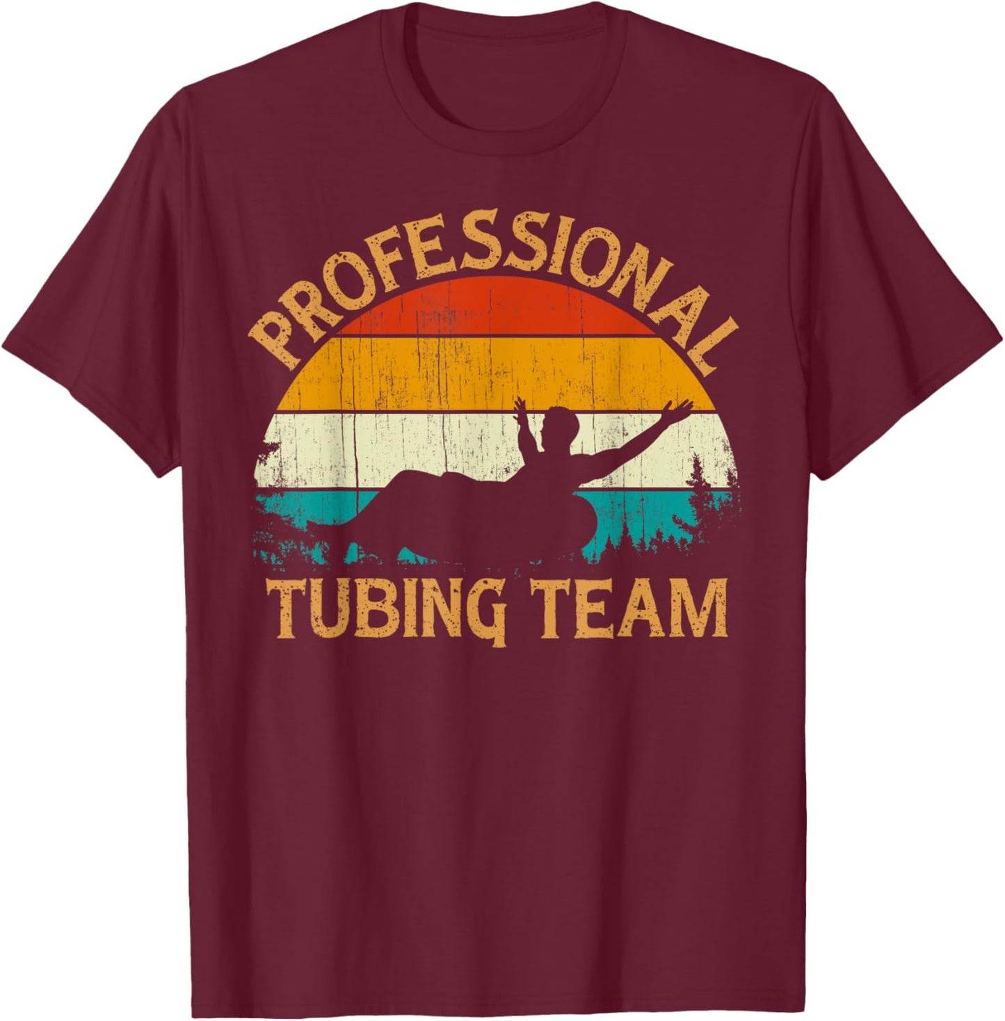 Vintage Retro Style Professional water tubing team boat T-Shirt - T-Shirt | Maroon