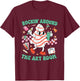 Rocking Around The Art Room Retro Christmas Art Teacher T-Shirt - T-Shirt | Maroon