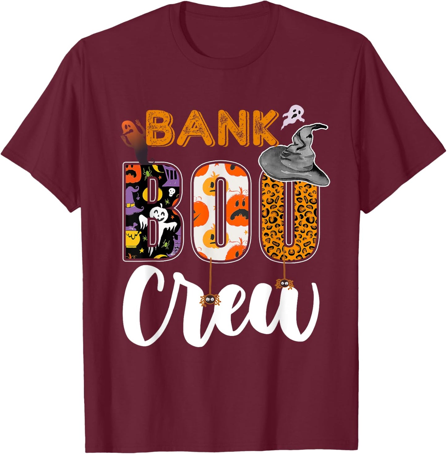 Bank Boo Crew Halloween Matching Banker T-Shirt - T-Shirt | Maroon