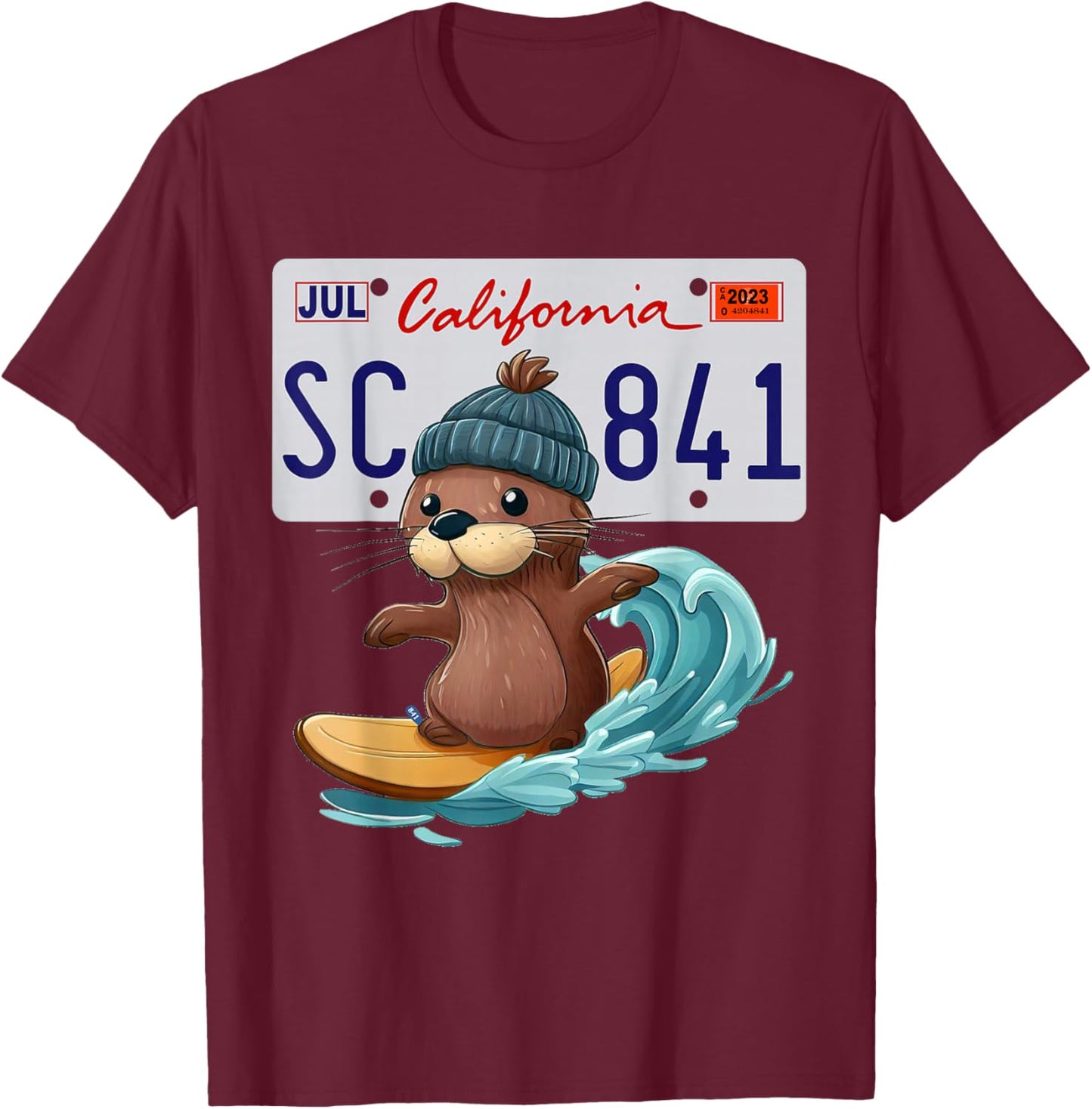 Santa Cruz Sea Otter "841" T-Shirt - T-Shirt | Maroon