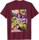 Kids DC Comics Super Hero Girls Group Collage T-Shirt - T-Shirt | Maroon