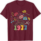 Wildblume geboren 1977, 48. Geburtstag 1977 für Frauen Geburtstag T-Shirt - T-Shirt | Maroon