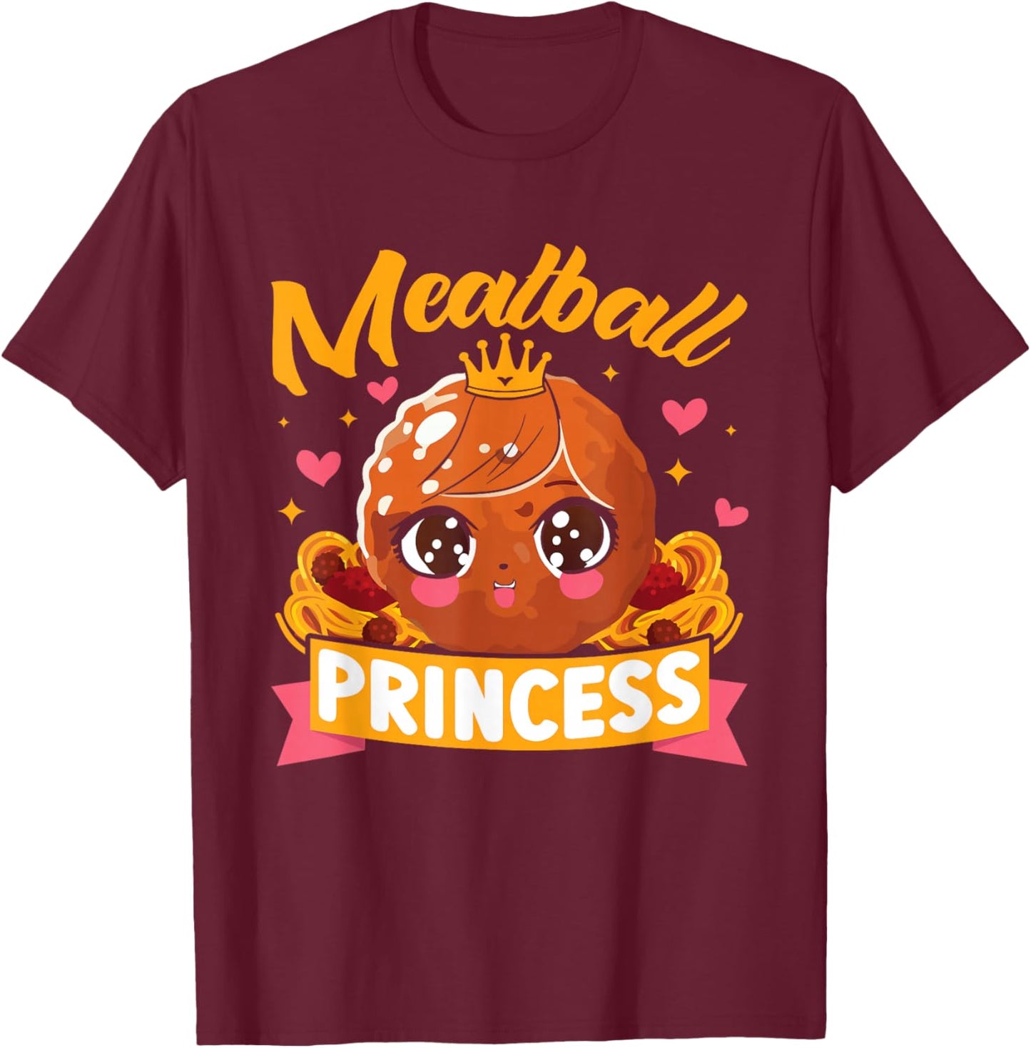 Kids Meatball Princess Funny T-Shirt - T-Shirt | Maroon