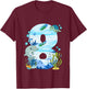 Underwater 8 Years Old - Dolphin And Turtle 8th Birthday T-Shirt - T-Shirt | Maroon