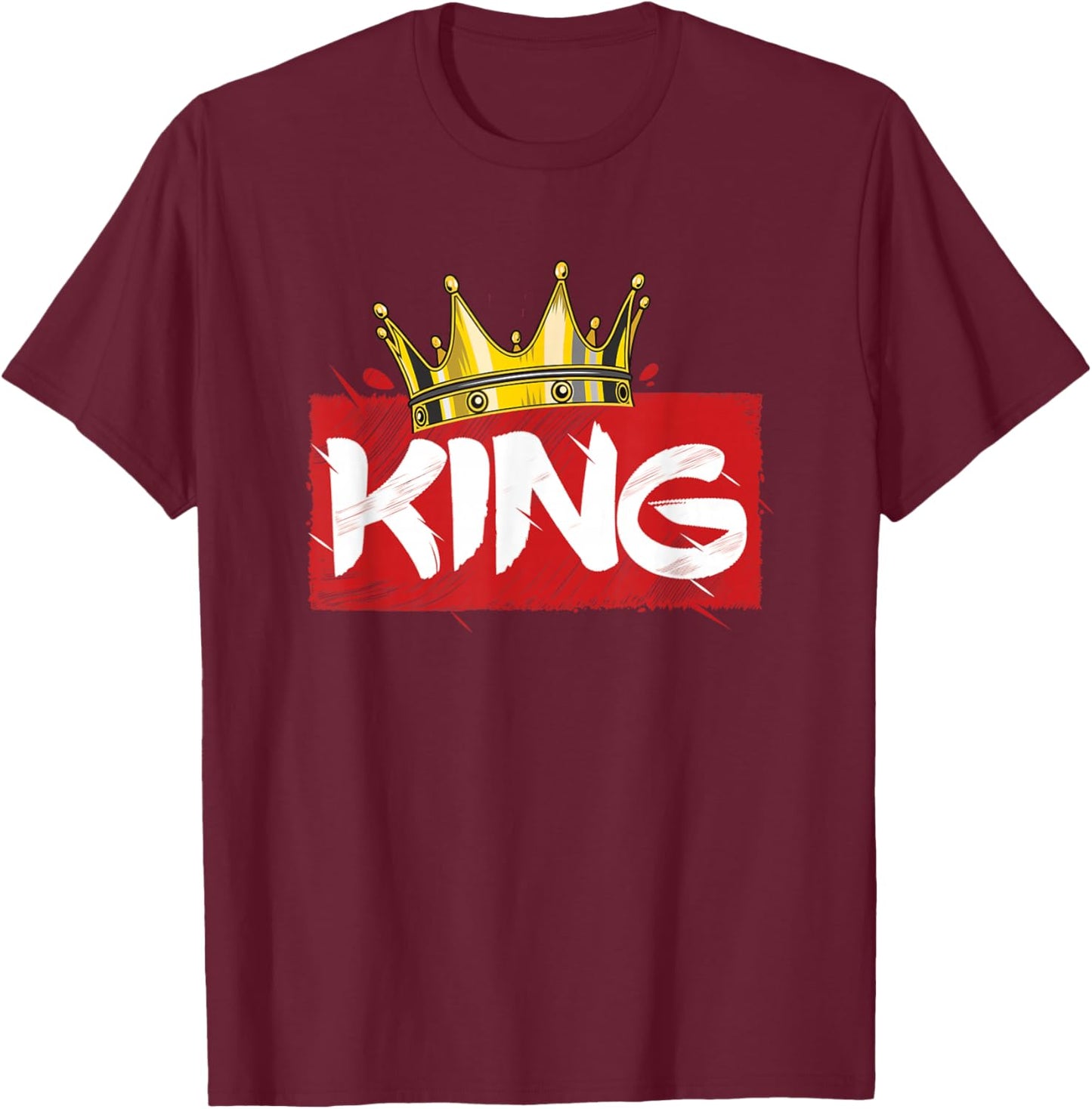 Crown with writing KING T-Shirt - T-Shirt | Maroon