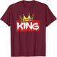 Crown with writing KING T-Shirt - T-Shirt | Maroon