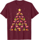 Christmas Santa Hat Pink Flamingo Xmas Holiday Nativity T-Shirt - T-Shirt | Maroon