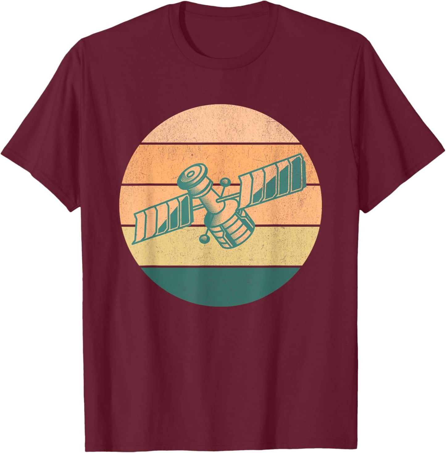 Retro Space Satellite Engineer T-Shirt - T-Shirt | Maroon