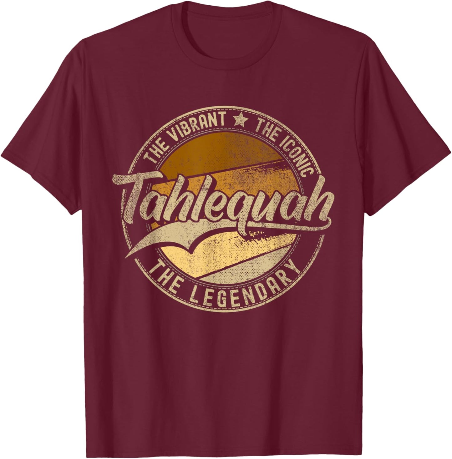 Tahlequah OK | Oklahoma | Vintage Distressed T-Shirt - T-Shirt | Maroon