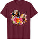 Dachshund Watercolor art Dog Dog breed woman kids floral T-Shirt - T-Shirt | Maroon