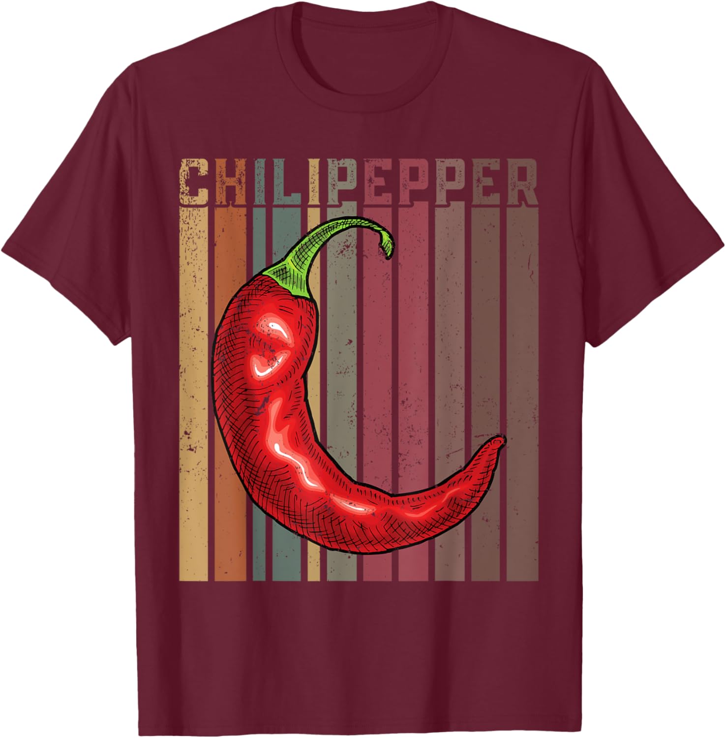 Chili Peppers Red Hot Spicy Pepper Eat Mexican Chili Lovers T-Shirt - T-Shirt | Maroon