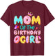 Mom Of The Birthday Girl Sweet Donut Matching Family Party T-Shirt - T-Shirt | Maroon