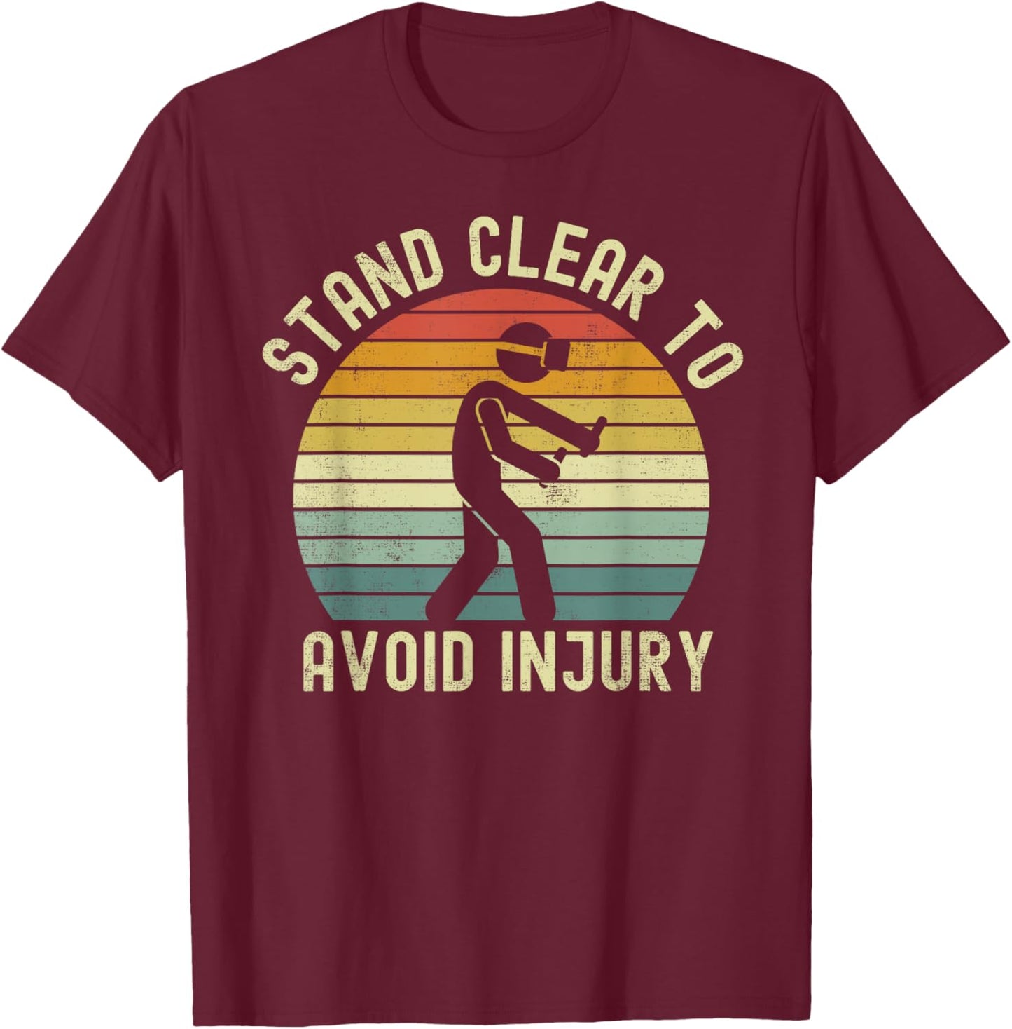 Funny Virtual Reality VR Stay Clear To Avoid Injury T-Shirt - T-Shirt | Maroon