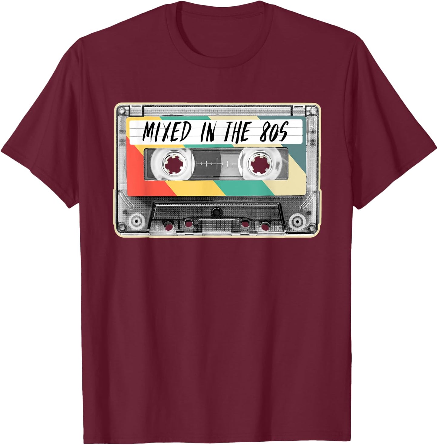 Cassette Tape Mixed in the 80s Fashion Retro 1980s Costume T-Shirt - T-Shirt | Maroon