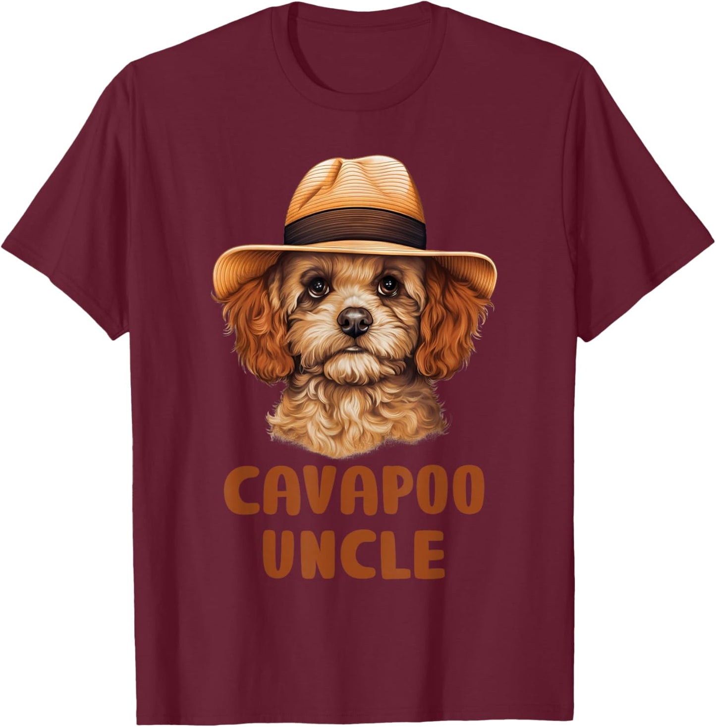 Cute Cavapoo Uncle Dog Lovers Gift Funny Puppy Cavapoo Owner T-Shirt - T-Shirt | Maroon