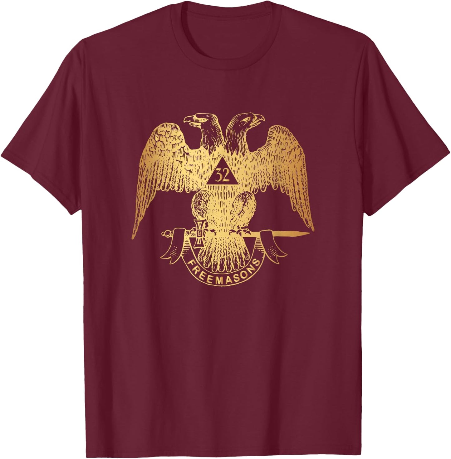 Scottish Rite Eagle 32nd Degree - Freemason Gifts T-Shirt - T-Shirt | Maroon