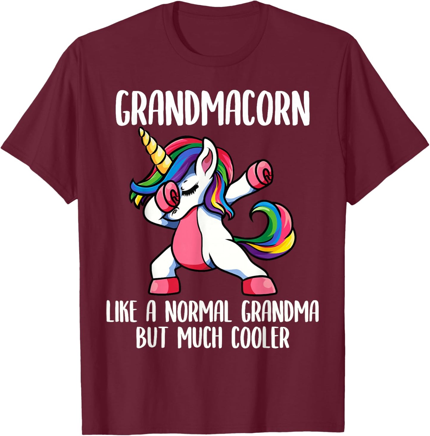 Unicorn Grandma Girl Birthday Party Clothing GrandmaCorn T-Shirt - T-Shirt | Maroon