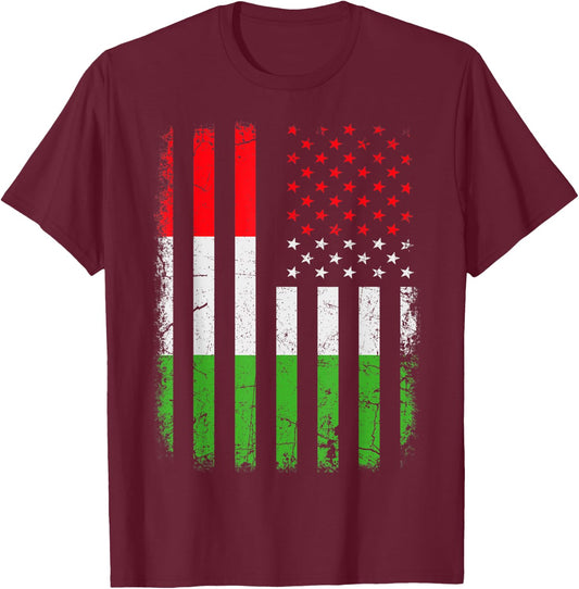 Hungarian American Flag Hungary America Pride Heritage Kids Men T-Shirt - T-Shirt | Maroon