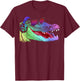 Alligator with Headphones and Sunglasses T-Shirt - T-Shirt | Maroon