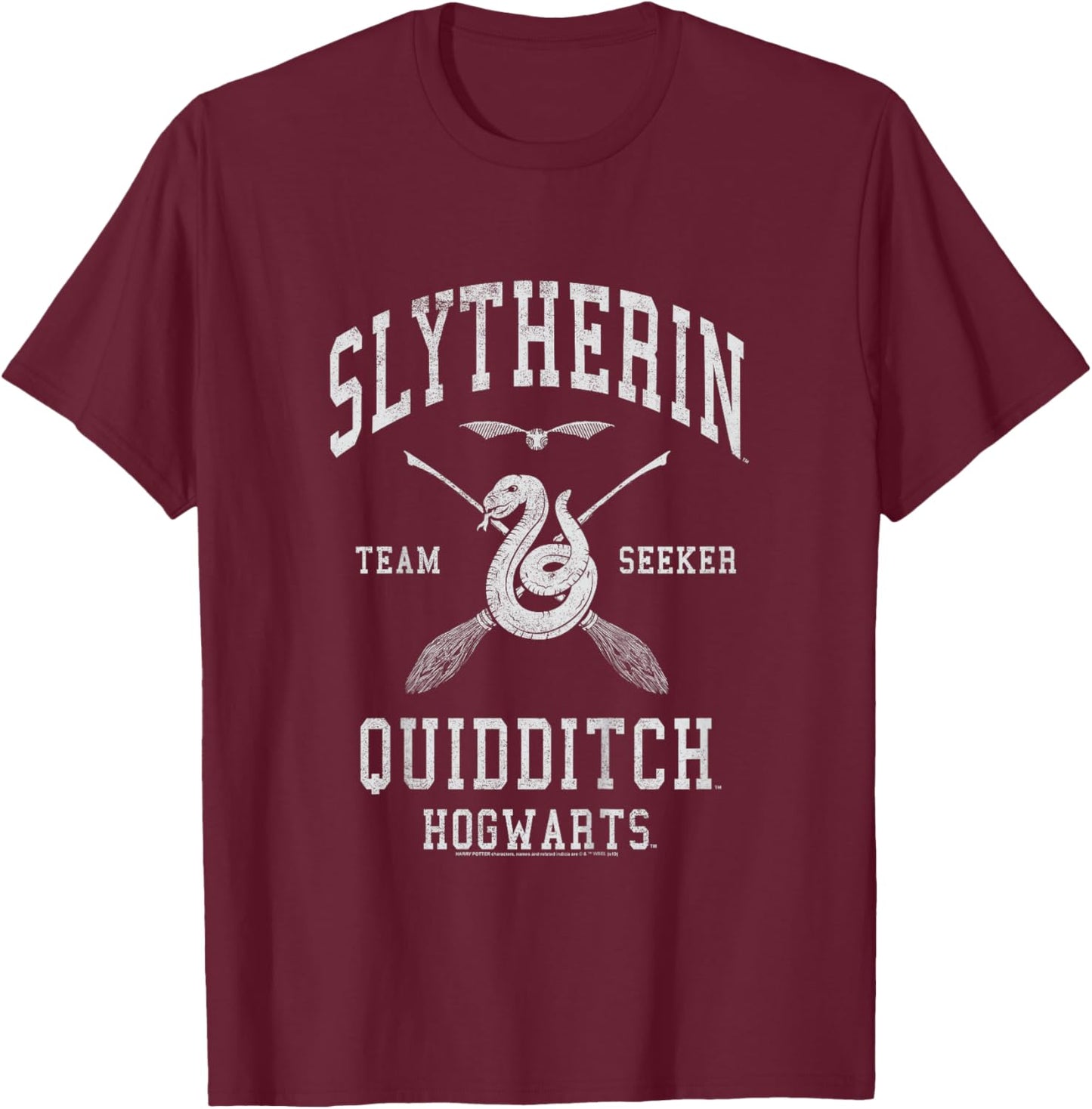Kids Harry Potter Slytherin Team Seeker Quidditch Hogwarts Youth T-Shirt - T-Shirt | Maroon