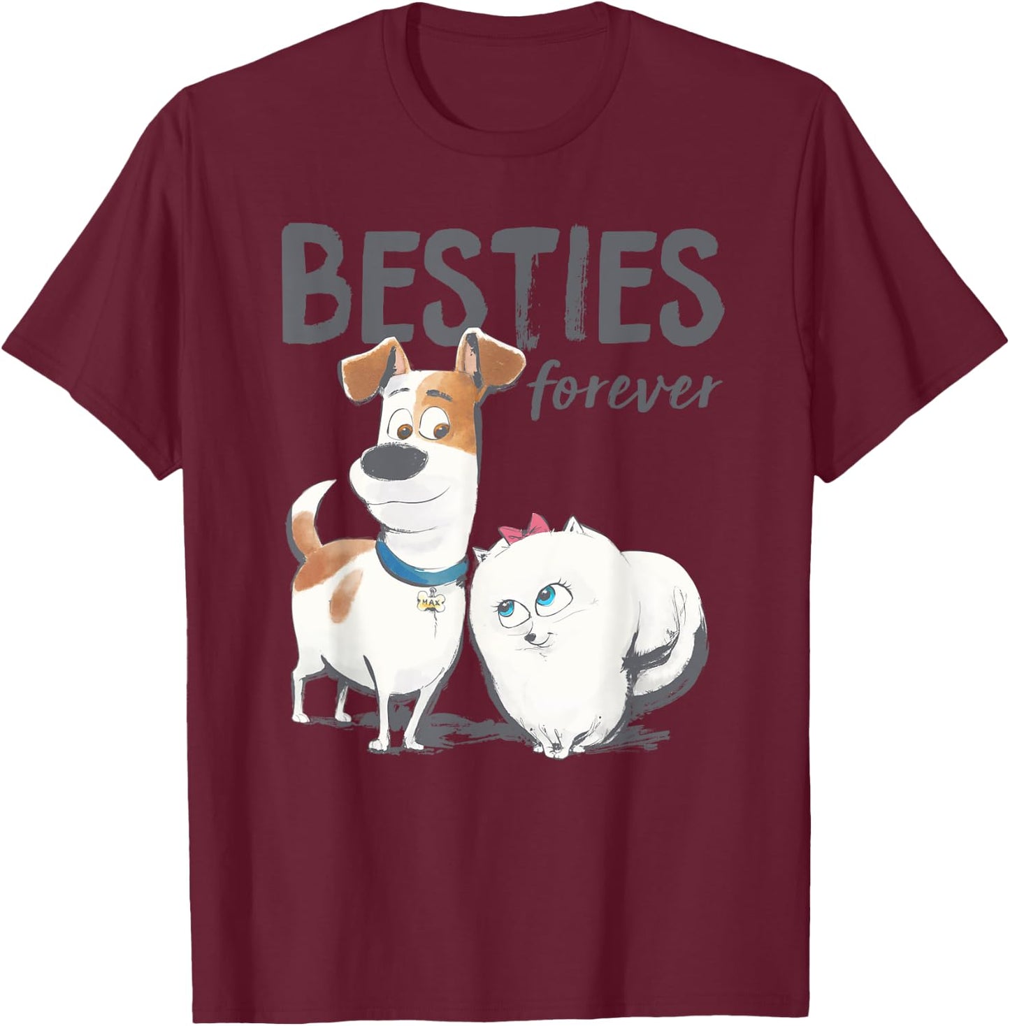 Pets 2 Max and Gidget Best Friends T-Shirt - T-Shirt | Maroon