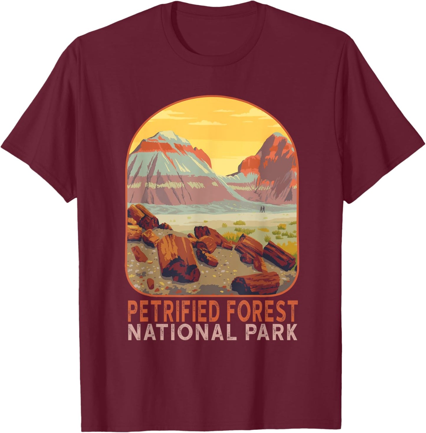 Petrified Forest National Park Arizona Mountain Hiking T-Shirt - T-Shirt | Maroon