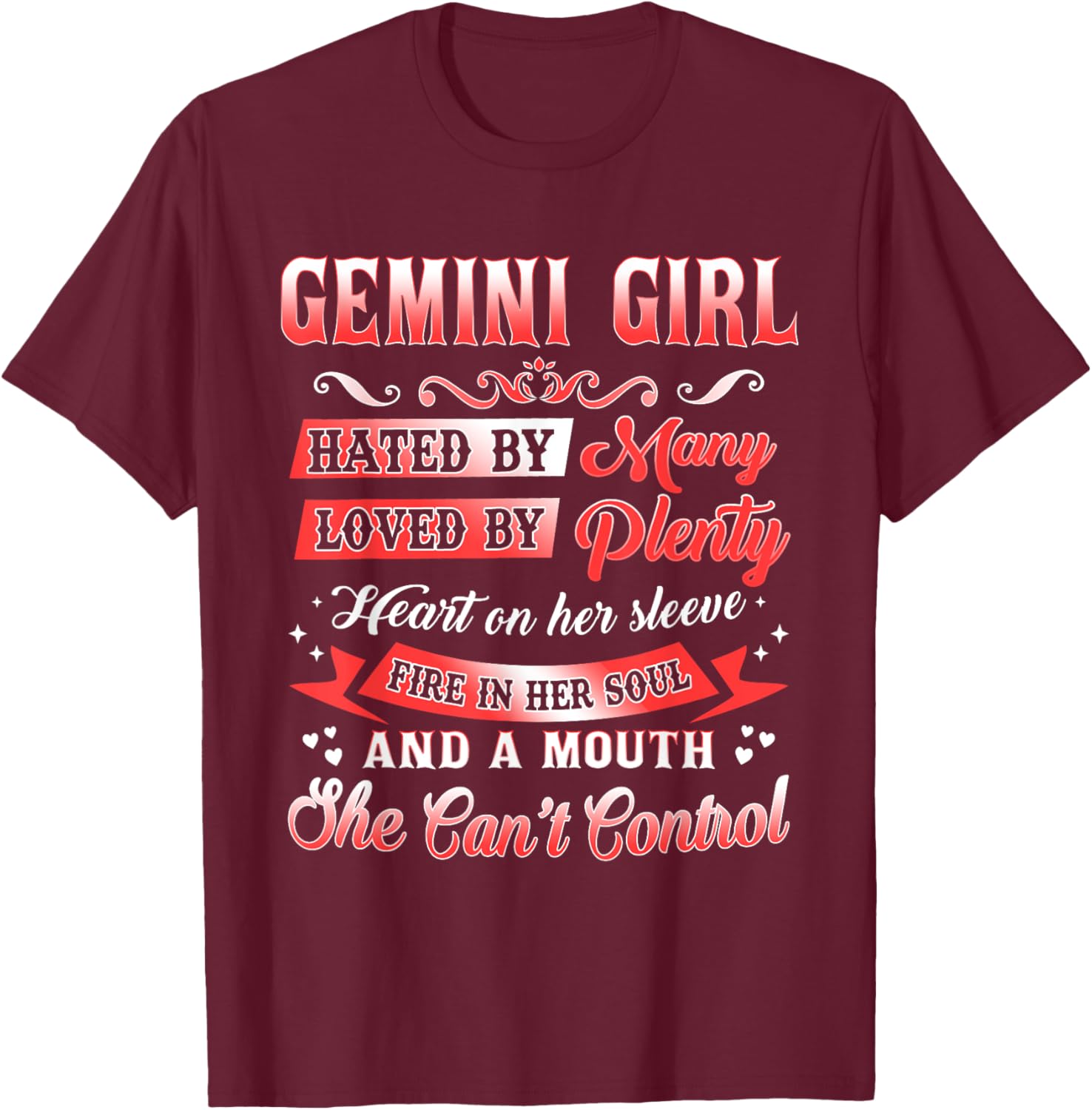 Gemini Girl Shirt Gemini Girl Facts Birthday T-Shirt - T-Shirt | Maroon