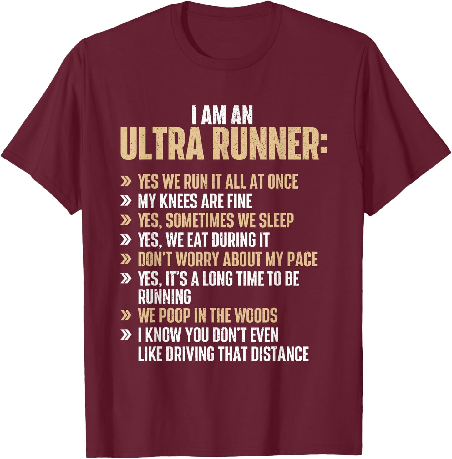 I Am An Ultra Runner - Finisher Long Distance Trail Running T-Shirt - T-Shirt | Maroon