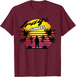Retro Sun Iraqi Summers Veteran Gift Funny Iraq Veteran T-Shirt - T-Shirt | Maroon