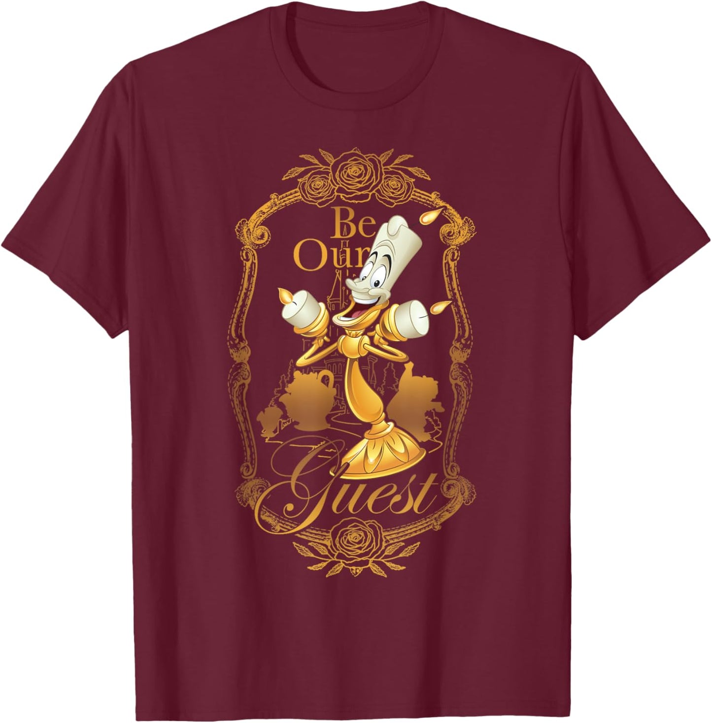 Disney Die Schöne und das Biest Seien Sie unser Gast T-Shirt - T-Shirt | Maroon