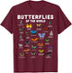 Butterfly Shirt Butterflies Of The World Butterfly Lover T-Shirt - T-Shirt | Maroon