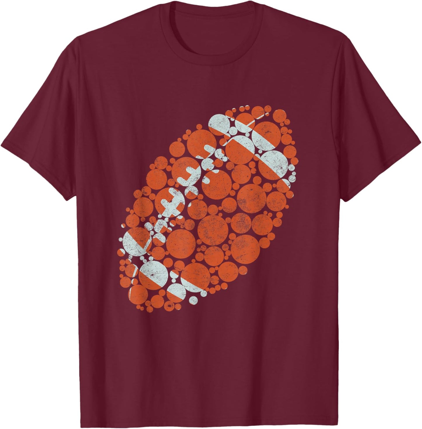 Retro American Football International Dot Day Design cute T-Shirt - T-Shirt | Maroon