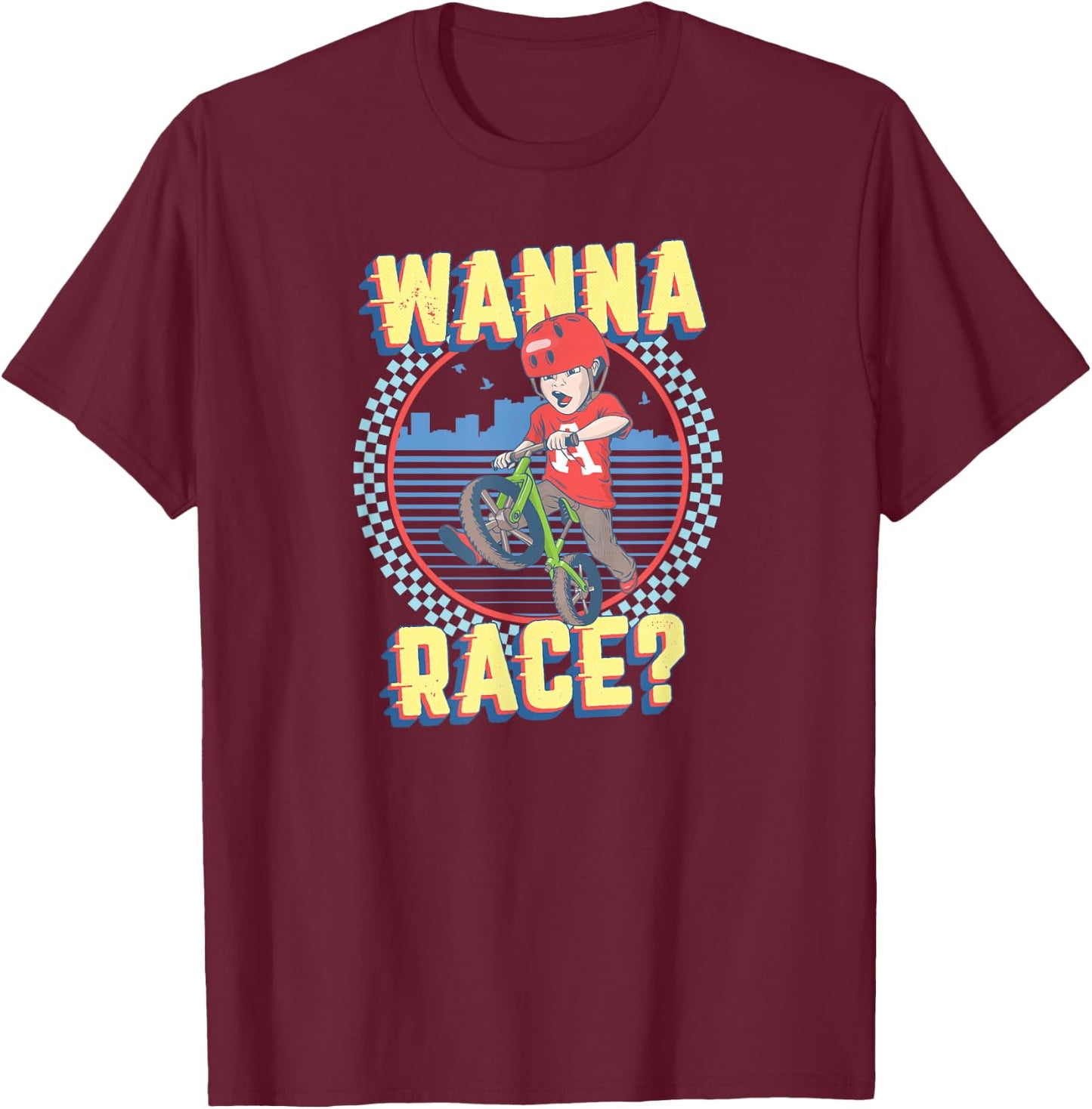 Balance Bike Racing for Two Wheeling Bicycle Ride Racers T-Shirt - T-Shirt | Maroon