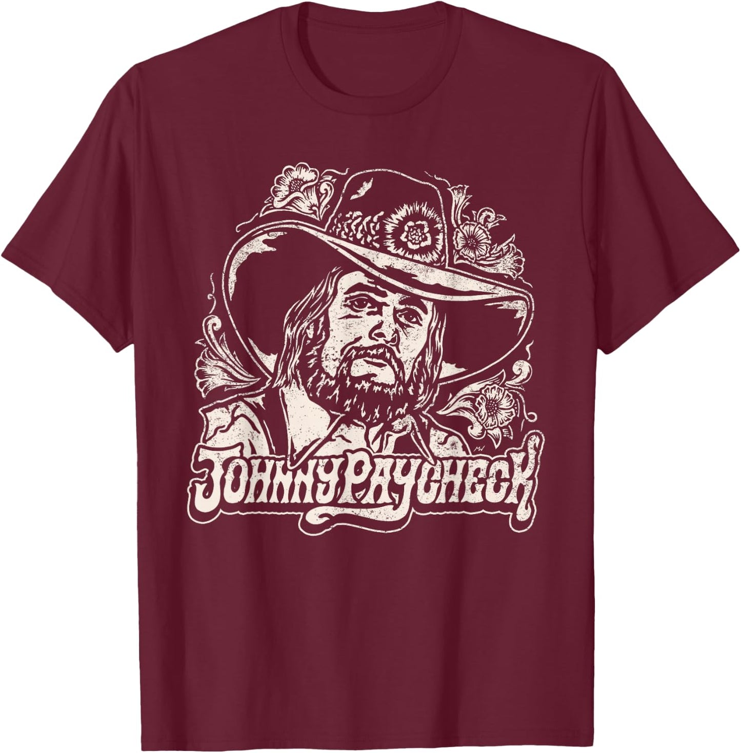 Johnny Paycheck - Portrait - Official Merchandise T-Shirt - T-Shirt | Maroon