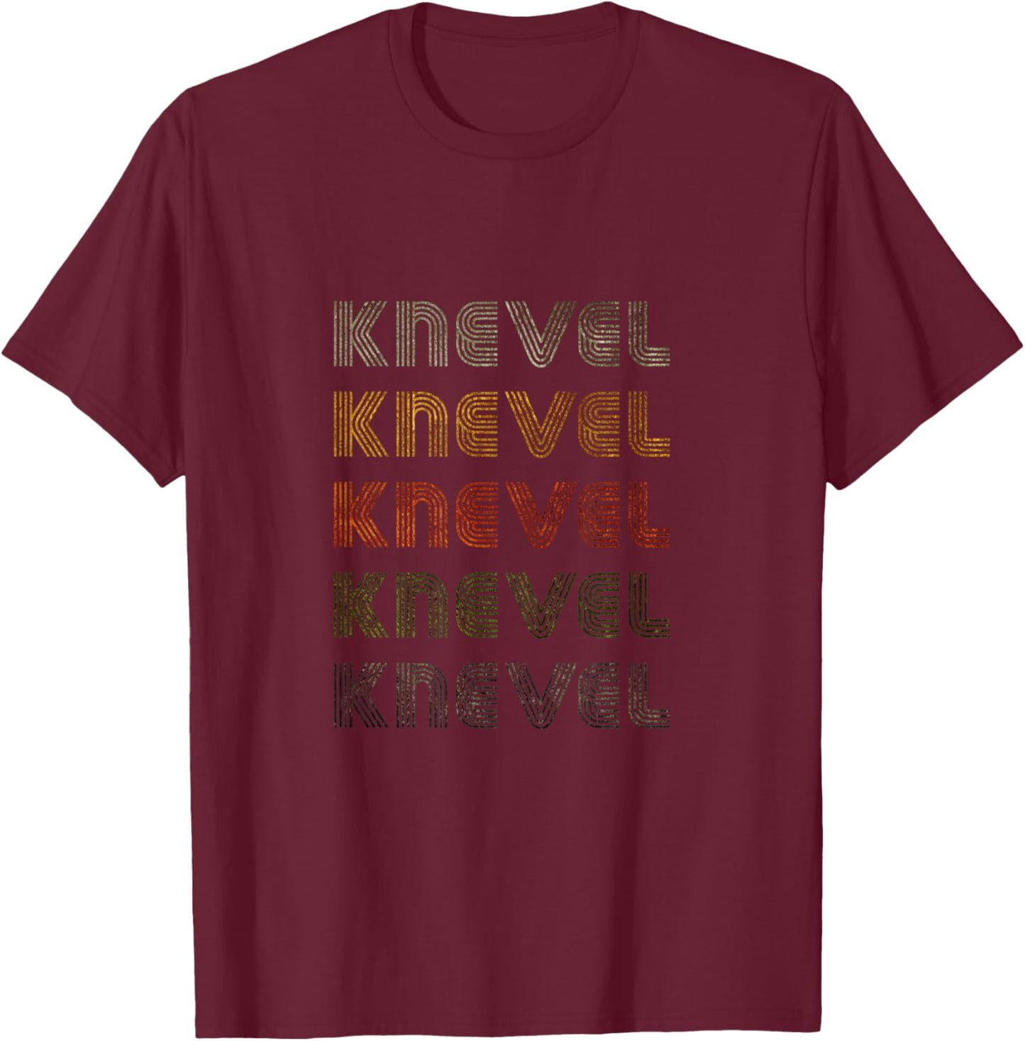 Love Heart Knevel Grunge Vintage Style Black Knevel T-Shirt - T-Shirt | Maroon