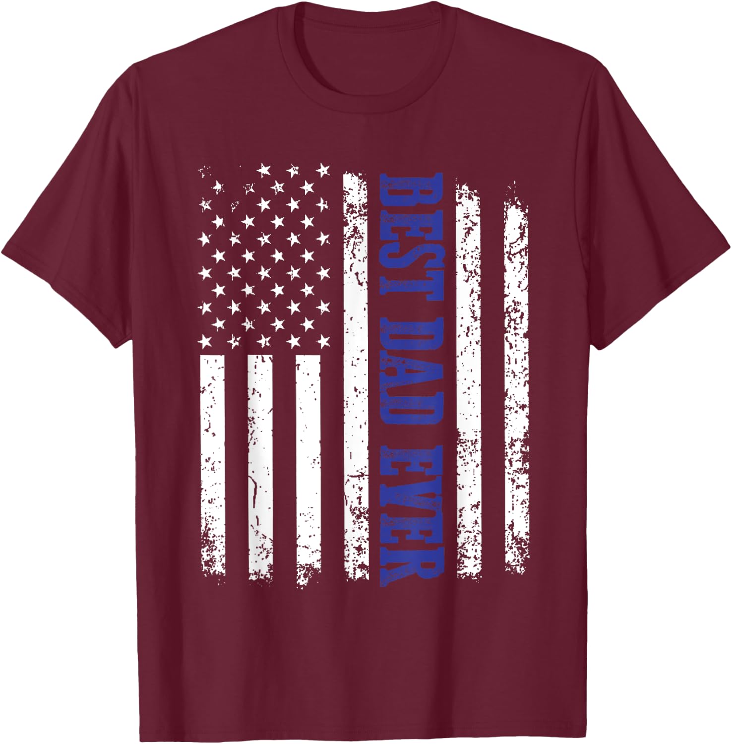 Best Dad Ever American Flag Police Father's Day T-Shirt - T-Shirt | Maroon