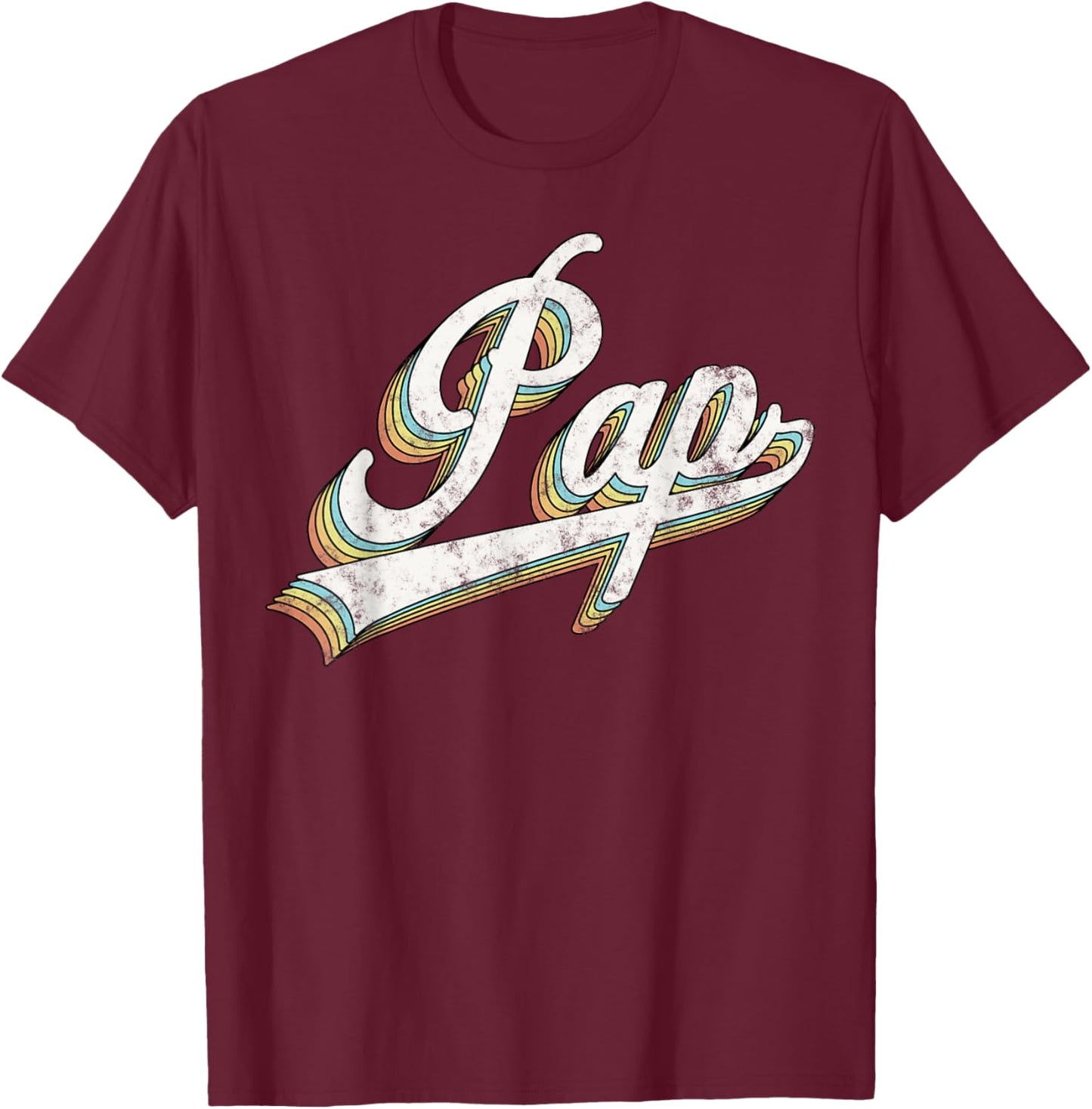 Pap Vintage Retro Style Father’s day Gift Papa Grandpa T-Shirt - T-Shirt | Maroon