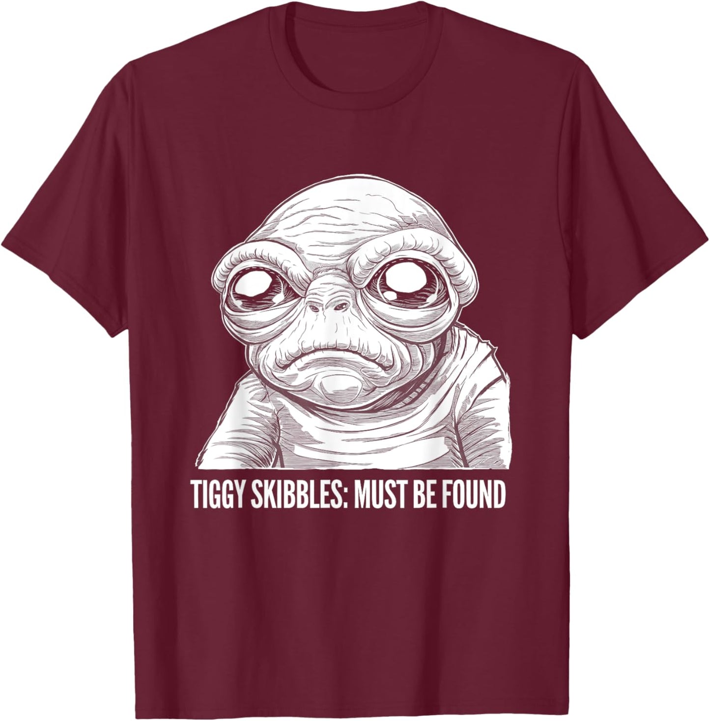 Tiggy Skibbles Must Be Found Fan Art T-Shirt - T-Shirt | Maroon