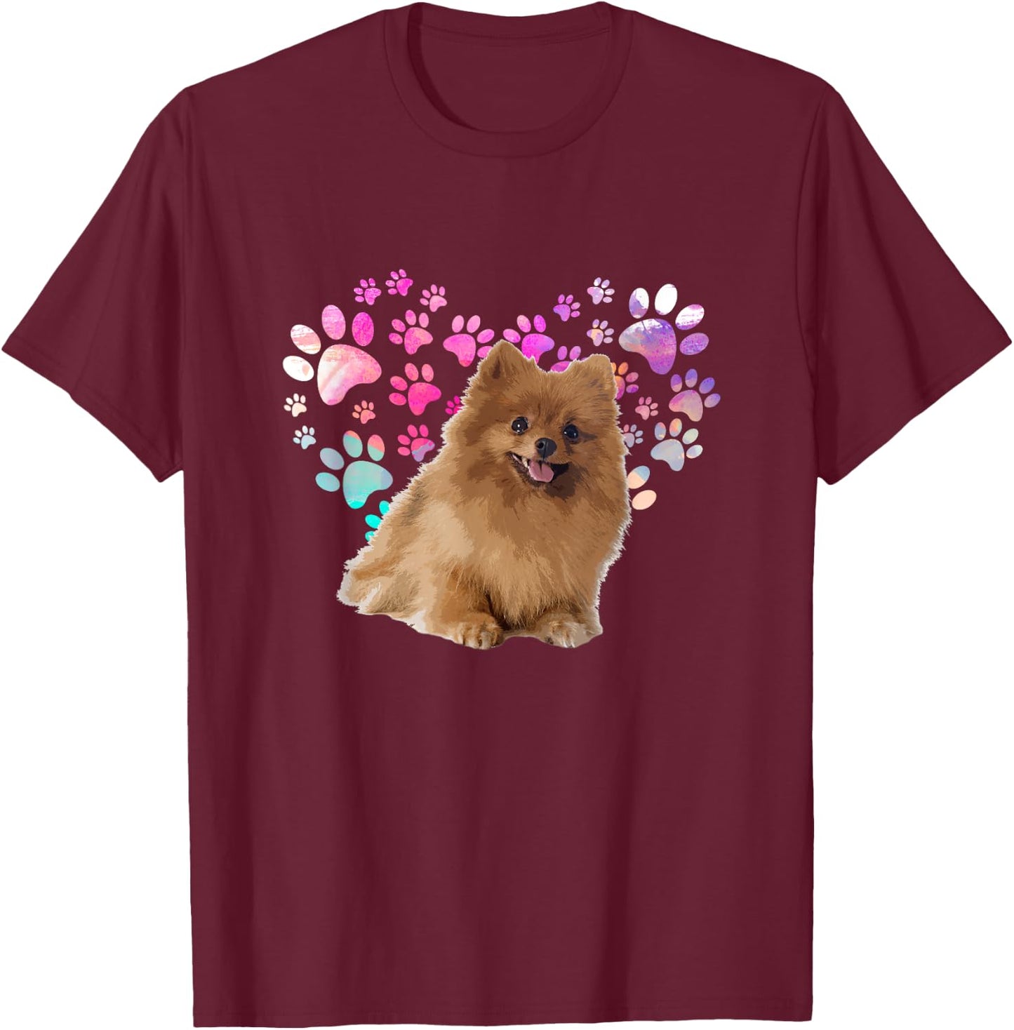 Love Pomeranian T-Shirt - T-Shirt | Maroon