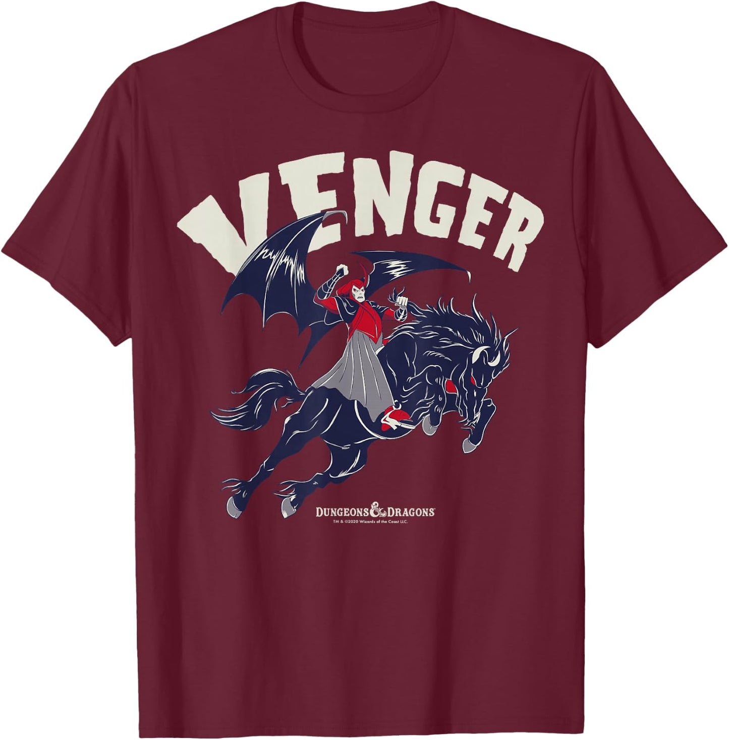 Dungeons & Dragons Venger In Flight T-Shirt - T-Shirt | Maroon