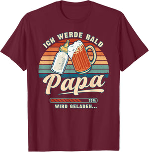 Werdender Papa Du Wirst Papa Verkünden Babyflasche Krug T-Shirt - T-Shirt | Maroon
